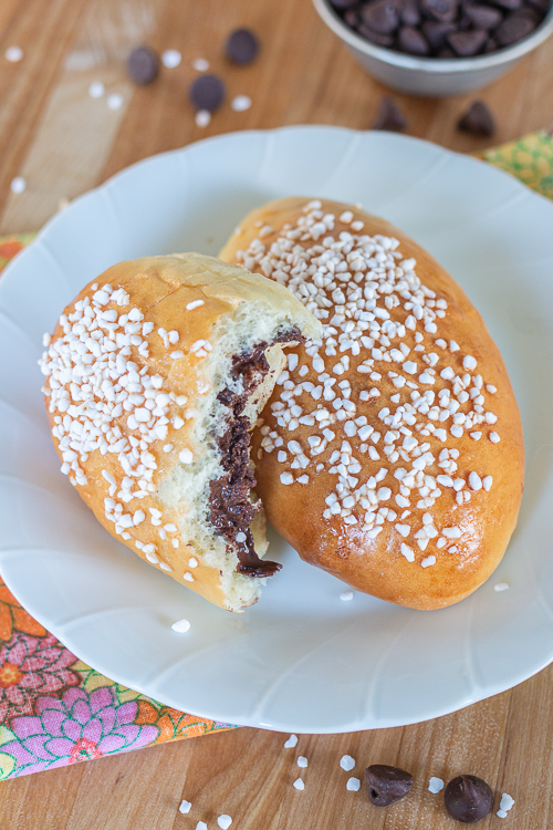 Chocolate-Stuffed Buns combine tender, rich dough and warm, luscious chocolate in a satisfying, not-too-sweet treat.