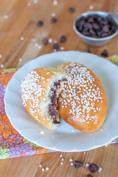 Chocolate-Stuffed Buns combine tender, rich dough and warm, luscious chocolate in a satisfying, not-too-sweet treat.