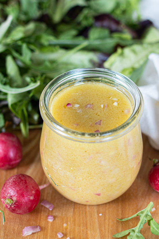 With a tangy kick from apple cider vinegar, this Shallot-Dijon Vinaigrette adds incredible flavor to simple salads and beyond.