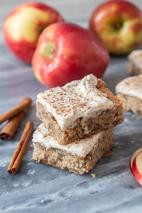 Sweet Apple Blondies with Maple Frosting deliver deliciously satisfying fall flavors in this easy, comforting recipe.  