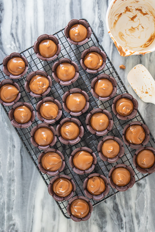 These easy-to-serve Mini Butterscotch Cream Pies feature chocolate cookie cups loaded with rich, creamy butterscotch pudding. 