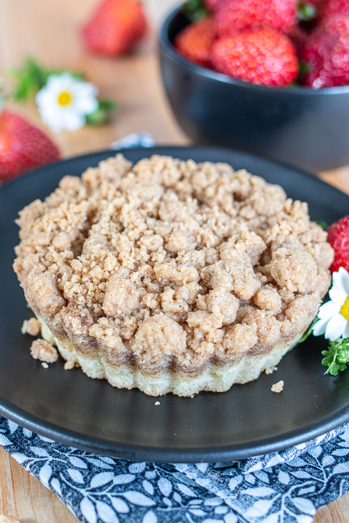 These Mini New York-Style Crumb Cakes feature light, tender vanilla cake topped with a generous layer of cinnamon-brown sugar topping. 