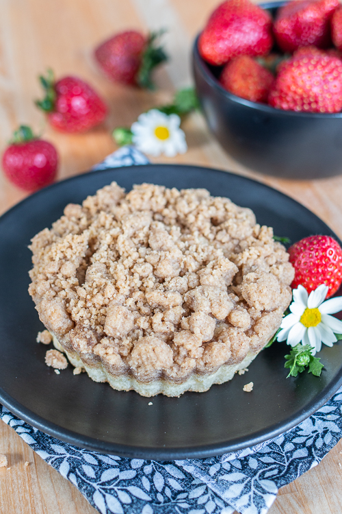 These Mini New York-Style Crumb Cakes feature light, tender vanilla cake topped with a generous layer of cinnamon-brown sugar topping. 