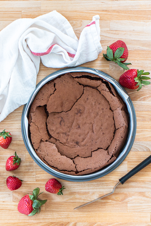 Chocolate cake base for Strawberry Ice Cream Cake